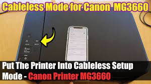 9.9 images per minute (ipm) for black and 5.7 images per minutes (ipm) for color. Canon Printer Mg3660 How To Put The Printer Into Cableless Setup Mode Youtube