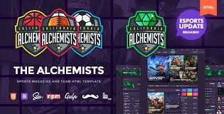 Alchemists Sports Esports Gaming Club And News Html Template Download Live Previewbuy For 24 Latest Version 4 1 2 Esports Football Themes Sports Magazine