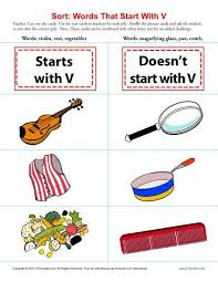 Words Starting With Letter V Beginning Consonant Worksheets 3 Letter Words Words Letter V