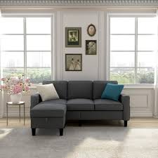 Sectional L Shaped Sofa Couch Tufted