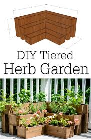 Diy Tiered Herb Garden Tutorial Decor And The Dog Backyard Ideas For Small Yards Raised Garden Bed Plans Herb Garden