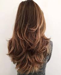 Deep parting with classic flipped layers. 23 Chic Layered Haircuts For Various Hair Lengths Styleoholic