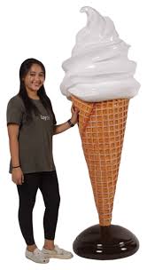 Large Vanilla Ice Cream Cone Swirl Statue Display 6ft Vanilla Ice Cream Ice Cream Shop Ice Cream Cone