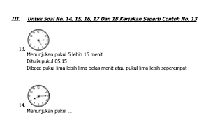 Soal latihan bahasa indonesia kelas 2 sd. Soal Ulangan Harian Sd Kelas 2 Matematika Perihal Jam Semester 1 Idn Paperplane