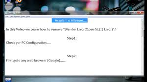 How To Fix Blender Opengl 2 1 Error Youtube