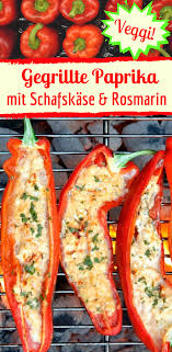 Gegrillte Paprika Mit Schafskase Rosmarin Rezept Rezepte Gegrillte Paprika Gegrilltes Essen