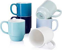 Dies gilt insbesondere für flüssigkeiten, die direkt im später genutzten gefäß, etwa einer schale oder einer tasse, in den mikrowellenofen gestellt werden. Amazon De Sweese 609 003 Stapelbare Tassen Set 600 Ml Grosse Kaffeetassen Fur Kaffee Tee Heisse Schokolade 6 Stuck Verschiedene Farben