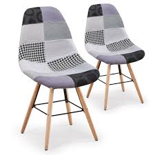Je veux trouver un joli tabouret de bar ou de cuisine design pas cher ici chaise bar gifi. Lot De 2 Chaises Scandinaves Lisa Patchwork Gris Chaise Salle A Manger Et Cuisine Meuble Gifi
