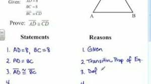 Chapter tests with video solutions. Two Column Proofs Video Lessons Examples Solutions