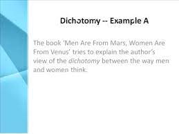 A cutting in two, division into two classes; 1630s, state of having a dual arrangement or order definitions of dichotomy from wordnet. Dichotomy Definition What Does Dichotomy Mean Youtube