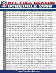 2018 Nfl Full Season Grid Schedule Nflschedule Nfl News Nfl Preseason Printable Nfl Schedule