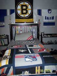 If you are planning to décor your living room and don't know where to start, then you should start from bedding accessories. Nhl East Vs West Hockey Bedroom Hockey Bedroom Hockey Room Hockey Room Decor