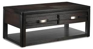 The coffee table with a lift top combines a faux marble top with a cherry or black wood finish to create a rich contemporary style that is perfect for any home decor. Manila Lift Top Coffee Table Grey Leon S
