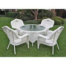 Patio dining sets come in a variety of sizes, shapes, styles, colors, and materials, with each having a different functionality depending on what you are looking for. International Caravan Monaco All Weather Wicker Patio Dining Set Seats 4 Hayneedle