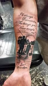 Lettering Memorialtattoo Silhouettetattoo Fishing Grandpa Grandson Tattoos Studio13tattoomg Hunting Tattoos Family Tattoos For Men Daddy Tattoos