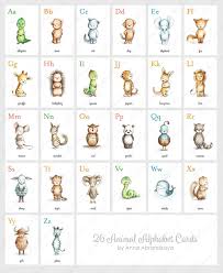 Alphabet Flash Cards Animal Alphabet Card Set Instant Etsy Alphabet Flashcards Alphabet Cards Abc Cards