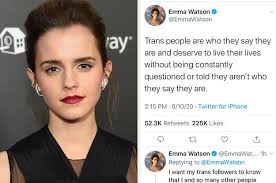 Emma Watson Just Spoke Out Against J K Rowling S Anti Trans Comments On Twitter Emma Watson Funny Movie Scenes Rowling