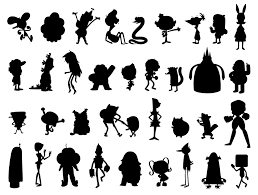 Black And White Characters Cartoon Cartoon Silhouettes By Bob Flynn Cartoon Silhouette Black And White Drawing Famous Cartoons