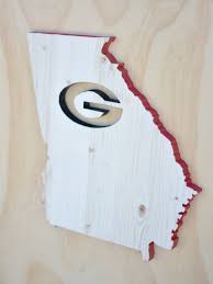 Georgia Bulldogs State Wood Cutout Georgia Bulldogs Decor Wood Cutouts Bulldog Decor
