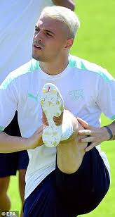 42 transparent png illustrations and cipart matching granit xhaka. Euro 2020 Switzerland Captain Granit Xhaka Shows Off New Blonde Hair To Stunned Wife Leonita Newsfinale