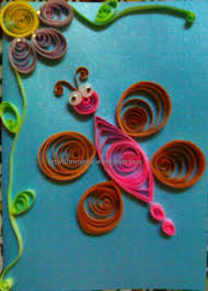 Lay card or paper over your textured plate, fasten it down with a weak sellotape and rub it with the use of a stylus or coloured pencil. Paper Quilled Greeting Cards Butterfly 1 Art With Sunayna