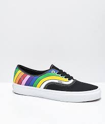 Black And Rainbow Vans Vans Authentic Refract Black White Rainbow Skate Shoes Zumiez In 2020 Vans Shoes Women Skate Shoes Shoes