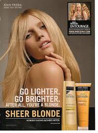 2010 Magazine Advertisement Page John Freida Sheer Blonde Shampoo Sexy  Woman Ad