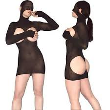 The most beautiful nylons & high heeled feminine perfection. Nylon Vestito Con Maschera S M Seno Scoperto Spedizione Gratuita Mundfrei Ebay