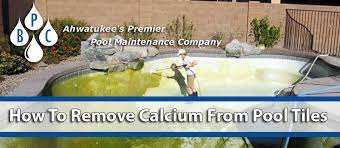 To remove scaly buildup on pool tile, you need to first lower the water levels a little so that you can easily work with whatever is around the water line. How To Remove Calcium From Pool Tiles Fast Bpc Pool Maintenance
