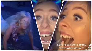 She decided to dance in the "worm" style, it cost the Australian woman  dearly