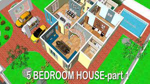 If you want a house which has ample ground floor space to ensure accessibility for your. 5 Bedroom House Plans 5 Bedroom Duplex House Design 5 Bedroom Bungalow House Design Manis Home Part1 Youtube
