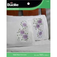 Olde town blend and the stitch count is 387w x 261h. Shop Plaid Bucilla Stamped Cross Stitch Embroidery Pillowcase Pairs Violet Vines 47933e 47933e Plaid Online