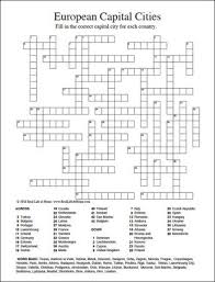 Free Printable Capital Cities Of Europe Google Search Free Printable Crossword Puzzles Printable Crossword Puzzles United States Facts