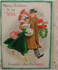 Cute Multi Page 1950 S Husband Wife Hallmark Vintage Christmas Greeting Card Vintage Christmas Cards Vintage Christmas Greeting Cards Christmas Greetings