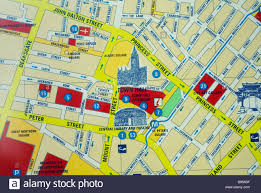 Close Up Of Manchester City Centre Map On A Directory Board Uk Stock Photo Alamy