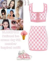 Please blink watch their new music video on youtube and support them on their new comeback. Blackpink On Instagram Blackpink National Ice Cream Day 5th Member Inspired Outfit L Cream Outfits Bts Inspired Outfits Cute Skirt Outfits