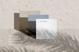 Laurus Square Cards Mockups Business Card Mock Up Square Business Cards Business Cards Mockup Psd