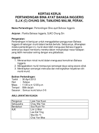 Tolongin dong yang bisa bhasa inggris habis ini dikumpulkan soalnyaawarming uplook at the pictures below. Kertas Kerja Bi Bina Ayat