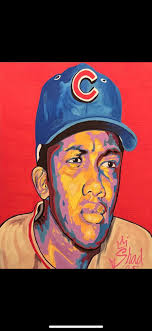 I love painting the baseball gloves....or mitts as they should be called.  Ernie and Ron complete....Fergie up next. 1960s Cubs portrait is coming  along. Keep watching...more to come.