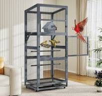 Wooden Bird Cage Outdoor Large Bird Aviary w/Slide-Out Tray for Finches  Parakeet