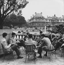 1950 Old Paris Black And White Luxembourg Gardens