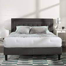 Maybe you would like to learn more about one of these? Amazon Com Zinus Dachelle Upholstered Platform Bed Frame Mattress Foundation Wood Slat Support No Box Spring Needed Easy Assembly Queen Platform Bed Only Dark Grey Furniture Decor