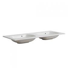 Plan double vasque 120 cm. Lavabo Double Vasque Sans Trou De Robinet 120 Cm Kv Store