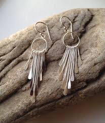 Sterling Silver Dangle Earrings Modern Jewelry Letterbox Gift Etsy Silver Earrings Dangle Silver Chandelier Earrings Boho Earrings