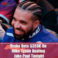 champagnepapi is betting $355k That Mike Tyson knocks out Jake Paul in  tonight's fight. #gettyimages