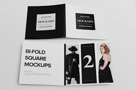 Free Download Bifold Square Brochure Mockup In Psd Square Brochures Bi Fold Brochure Brochure Mockup Free