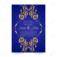 Wedding digital mixing background for bandhan karizma & many more. Wedding Card Invitation Card With Ornamental On Royal Blue Background Royalty Free Cliparts Vectors And Stock Illustration Image 79651479