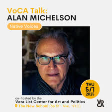 VoCA_network is excited to present VoCA Talk: Alan Michelson, a live  conversation between artist @Alan_Michelson and curator @PhippsLaura,  hosted by @VeraListCenter. Join us at The New School