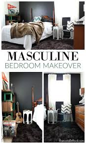 Masculine Bedroom Makeover With An Office Space Masculine Bedroom Bedroom Makeover Diy Bedroom Decor For Teens