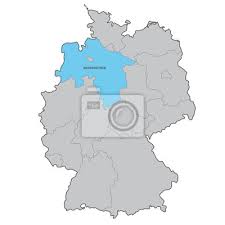 Für reisen mit dem nahverkehr in niedersachsen und bremen für die strecke von tür zu tür bietet ihnen der fahrplaner auskünfte. Deutschland Bundesland Niedersachsen Karte Vektor Leinwandbilder Bilder Niedersachsen Saarland Ddr Myloview De